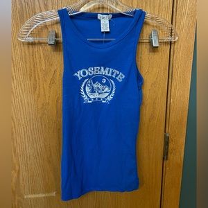 Ribbed blue Yosemite tank top